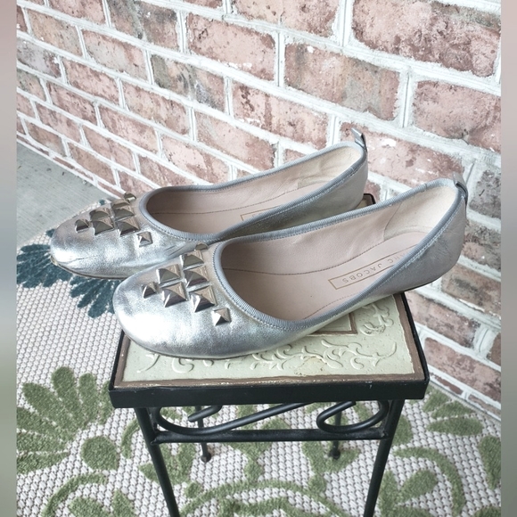 MARC JACOBS Silver Leather Ballet Flats - Picture 2 of 5